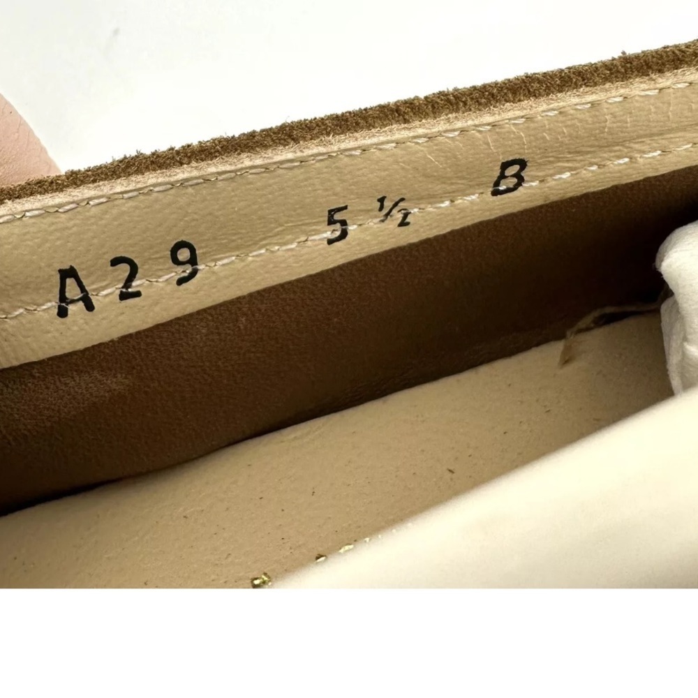 NEW Salvatore Ferragamo Suede Logo Wedge Shoes Womens 5.5 Reg Width Tan Brown - Picture 10 of 12